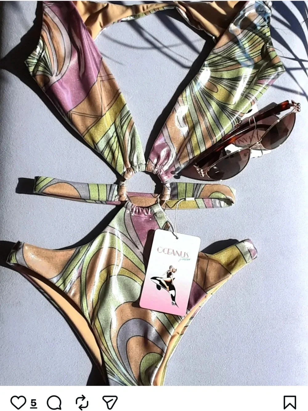 Oceanus Celia Cutout One-Piece Swimsuit